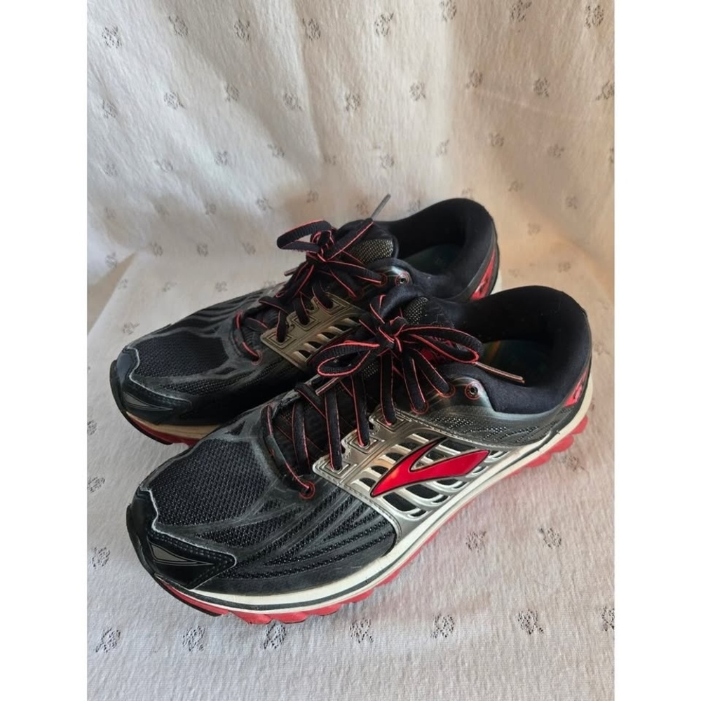 Brooks Super DNA Black & Red Running Shoes Size 8 Wide (2E)